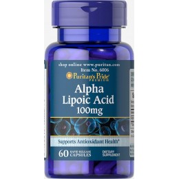 Альфа-липоевая кислота, Alpha Lipoic Acid 100 mg Puritan's Pride, 60 капсул