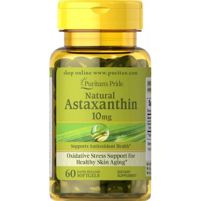 Астаксантин натуральный, Natural Astaxanthin 10 mg, Puritan's Pride, 60 капсул, , #072162, Puritan's Pride, Астаксантин