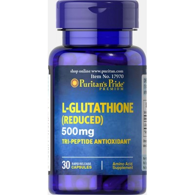 Л-Глутатион, L-Glutathione 500 mg, Puritan's Pride, 30 капсул, , #017970, Puritan's Pride, Аминокислоты и комплексы