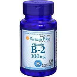 Витамин В-2 (Рибофлавин), Vitamin B-2 (Riboflavin) 100 mg, Puritan's Pride, 100 таблеток