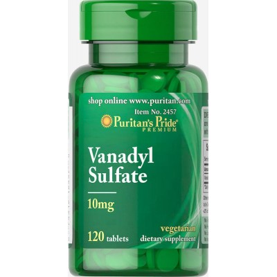 Ванадий сульфат, Vanadyl Sulfate 10 mg, Puritan's Pride, 120 таблеток, , #002457, Puritan's Pride, Ванадий