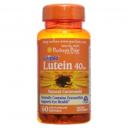 Витамины для глаз, Лютеин, Lutein 40 mg with Zeaxanthin, Puritan's Pride, 60 капсул