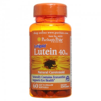 Витамины для глаз, Лютеин, Lutein 40 mg with Zeaxanthin, Puritan's Pride, 60 капсул, , #044251, Puritan's Pride, Лютеин