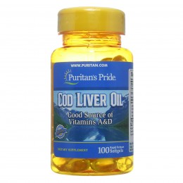 Масло печени трески, Cod Liver Oil 415 mg, Puritan's Pride, 100 капсул