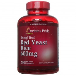 Красный дрожжевой рис, Red Yeast Rice 600 mg Puritan's Pride, 240 капсул