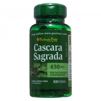 Каскара Саграда, Cascara Sagrada 450 mg, Puritan's Pride, 100 капсул, , #003551, Puritan's Pride, Каскара Саграда