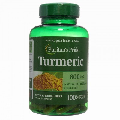 Куркума, Turmeric 800 mg, 100 капсул, , #051441, Puritan's Pride, Куркума и куркумин