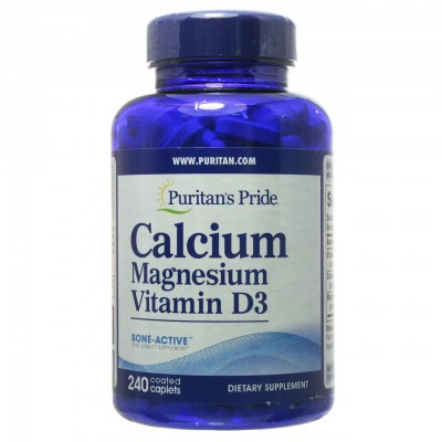 Кальций Магний Витамин Д, Calcium Magnesium with Vitamin D, Puritan's Pride, 240 таблеток, , #016151, Puritan's Pride, Кальций + магний
