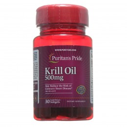 Масло криля Омега-3, Red Krill Oil 500 mg, Puritan's Pride, 30 капсул