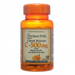 Витамин С-500 с шиповником, Vitamin C-500 mg with Rose Hips Puritan's Pride, 100 таблеток