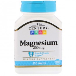 Магний, 21st Century, 250 мг, 110 таблеток