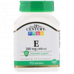 Витамин Е, 21st Century, 400 МЕ, 110 капсул