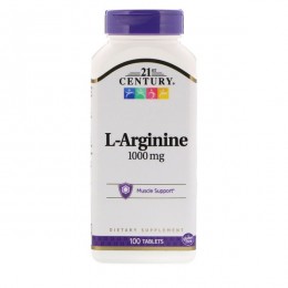 L-аргинин для поддержки сердца, 1000 мг, 21st Century Health Care, L-Arginine, 100 таблеток