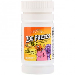 Витамины и минералы  ZooFriends для детей с витамином С, 21st Century Health Care, 60 жев. таб.