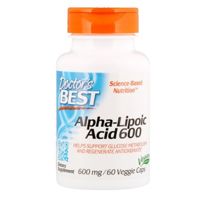 Альфа-липоевая кислота, Doctor's Best, 600 мг, 60 кап., , DRB-00133, Doctor's Best, Альфа-липоевая кислота