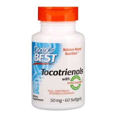Витамин Е и Токотриенолы, Doctor's Best, 50 мг, 60 капсул, , DRB-00216, Doctor's Best, Токотриенолы
