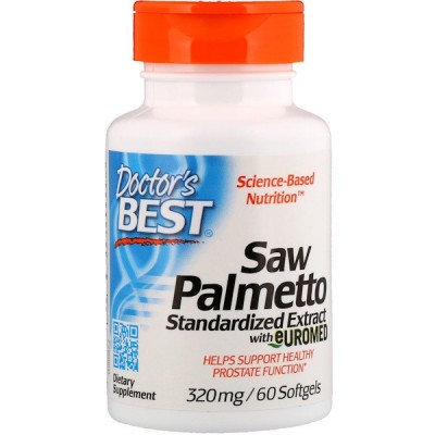 Со Пальметто, Doctor's Best, экстракт, 320 мг, 60 капсул, , DRB-00082, Doctor's Best, Со Пальметто