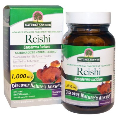 Экстракт грибов рейши, 1000 мг, 60 капсул, Nature's Answer, , NTA-16425, Nature's Answer, Рейши