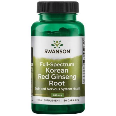 Корень корейского красного женьшеня, Swanson, Full-Spectrum Korean Red Ginseng Root, 400 мг, 90 капсул, , SW1136, Swanson, Женьшень