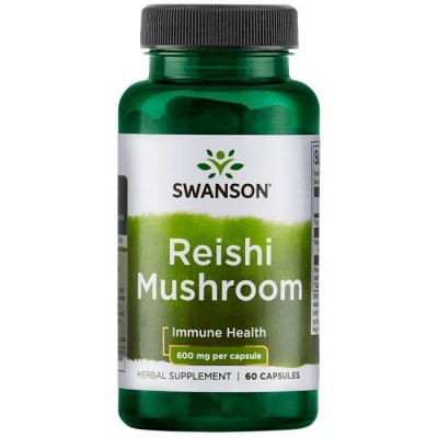 Гриб рейши, Swanson, Reishi Mushroom, 600 мг, 60 капсул, , SW1444, Swanson, Рейши