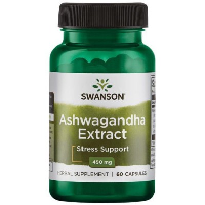Экстракт Ашваганды, Swanson, Ashwagandha Extract, 450 мг, 60 капсул, , SWH287, Swanson, Ашваганда