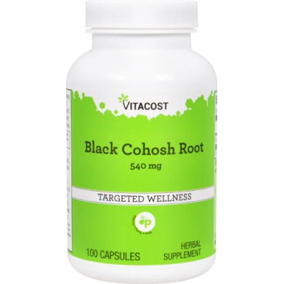 Корень клопогона, Vitacost, Black Cohosh Root, 540 мг, 100 капсул, , 844197026210, Vitacost, Клопогон (Цимицифуга)