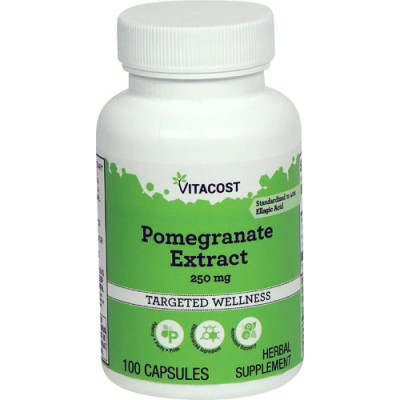 Гранат, экстракт, Vitacost, Pomegranate Extract, 250 мг, 100 капсул, , 844197016792, Vitacost, Гранат