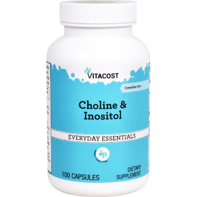 Холин и инозитол, Choline & Inositol, Vitacost, 100 капсул, , 844197015788, Vitacost, Витамин В4 (Холин)