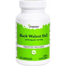 Черный орех, Black Walnut Hull, Vitacost, 1000 мг, 120 капсул