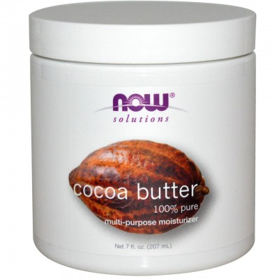 Масло какао 100% натуральное, 207 мл, Now Foods, Solutions, Cocoa Butter, , NOW-07680, Now Foods, Натуральные и эфирные масла