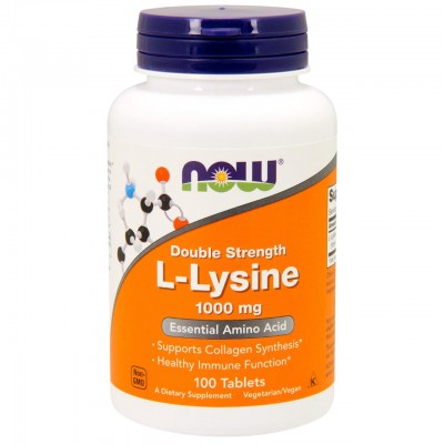 L-Лизин, L-Lysine, Now Foods, 1000 мг, 100 таблеток, , NOW-00113, Now Foods, Лизин Lysine