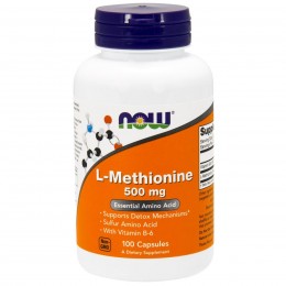 Метионин для нервной системы, L-methionine Now Foods, 500 мг, 100 капсул