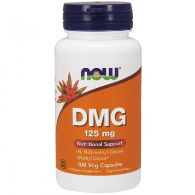 Диметилглицин DMG, Now Foods, 125 мг, 100 капсул, , NOW-00472, Now Foods, Аминокислоты и комплексы