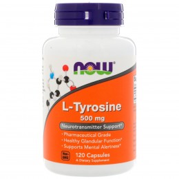 Тирозин, L-tyrosine Now Foods, 500 мг, 120 капсул