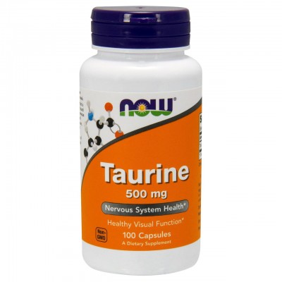 Таурин, Taurine, Now Foods, 500 мг, 100 капсул, , NOW-00140, Now Foods, Таурин (Taurine)