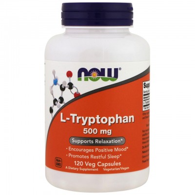L-Триптофан, Now Foods, 500 мг, 120 капсул, , NOW-00167, Now Foods, Витамины для нервной системы