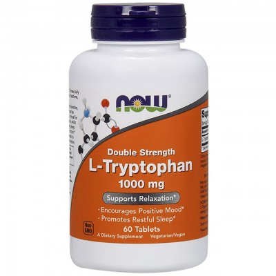 Триптофан, L-Tryptophan, Now Foods, 1000 мг, 60 таблеток, , NOW-00169, Now Foods, Аминокислоты и комплексы