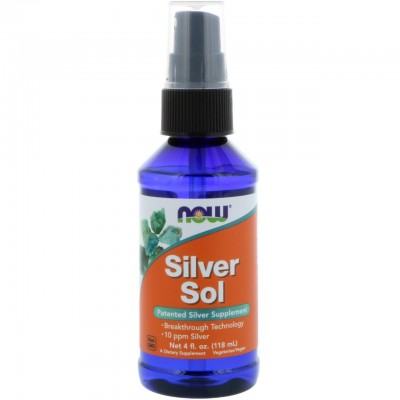 Коллоидное серебро Серебряная соль Now Foods Silver Sol, 118 мл, , NOW-01407, Now Foods, Коллоидное серебро