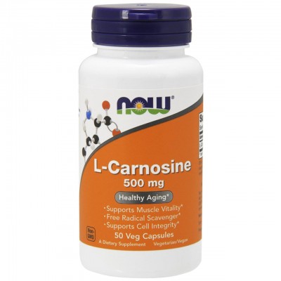 Карнозин, L-Carnosine, Now Foods, 500 мг, 50 капсул., , NOW-00078, Now Foods, L- Карнозин