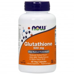 Глутатион, Glutathione, Now Foods, 500 мг, 60 капсул