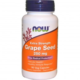 Экстракт виноградных косточек (Grape Seed), Now Foods, 250 мг, 90 кап.
