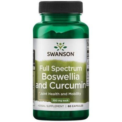 Босвеллия с куркумином, Boswellia and Curcumin, Swanson, 60 капсул, , SW1320, Swanson, Витамины для опорно-двигательной системы