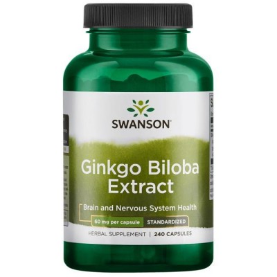 Гинкго Билоба экстракт, Ginkgo Biloba Extract, Swanson, 60 мг, 240 капсул, , SW893, Swanson, Гинкго билоба