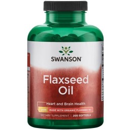 Льняное масло в капсулах, Омега 3-6, Flaxseed Oil, Swanson, 1000 мг, 200 капсул