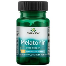 Мелатонин двойной силы, Dual-Release Melatonin, Swanson, 3 мг, 60 таблеток