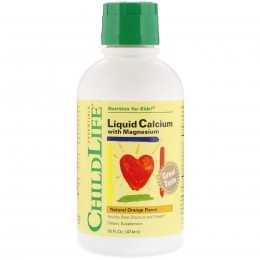 Кальций магний цинк Д3 детский жидкий, Childlife Liquid Calcium, 474мл