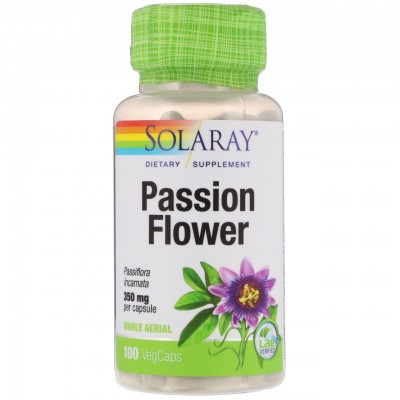 Пассифлора, Passion Flower, Solaray, 350 мг, 100 капс., , SOR-01430, Solaray, Пассифлора