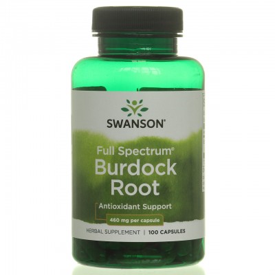 Корень лопуха, Burdock Root, Swanson, 460 мг, 100 капсул