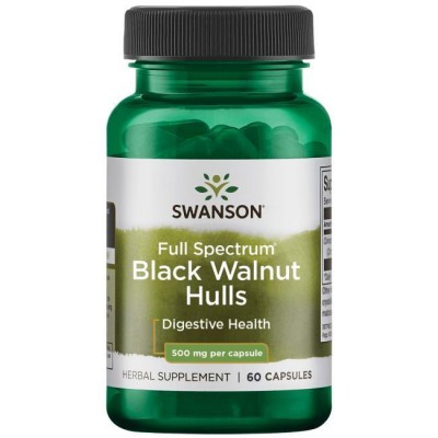Черный орех против паразитов Black Walnut, Swanson, 500 мг, 60 капсул, , SW1362, Swanson, Черный орех
