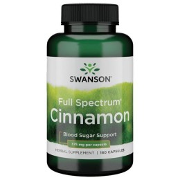 Корица полного спектра, Cinnamon, Swanson, 375 мг, 180 капсул